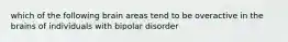 which of the following brain areas tend to be overactive in the brains of individuals with bipolar disorder