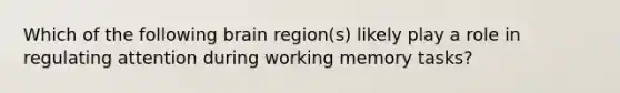 Which of the following brain region(s) likely play a role in regulating attention during working memory tasks?