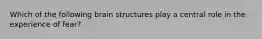 Which of the following brain structures play a central role in the experience of fear?