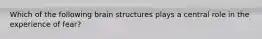 Which of the following brain structures plays a central role in the experience of fear?