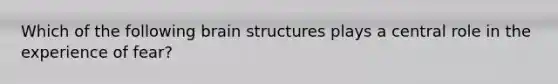 Which of the following brain structures plays a central role in the experience of fear?