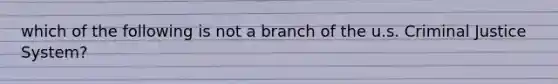 which of the following is not a branch of the u.s. Criminal Justice System?