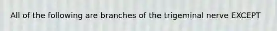 All of the following are branches of the trigeminal nerve EXCEPT