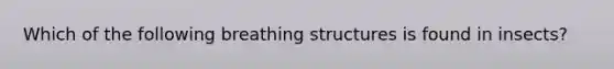 Which of the following breathing structures is found in insects?