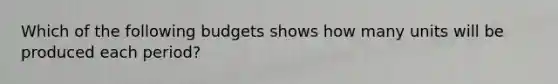 Which of the following budgets shows how many units will be produced each period?