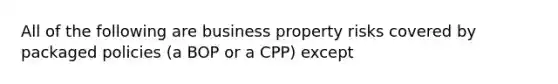 All of the following are business property risks covered by packaged policies (a BOP or a CPP) except