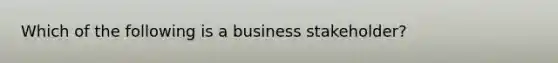 Which of the following is a business stakeholder?