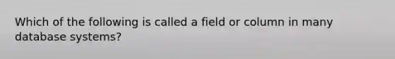 Which of the following is called a field or column in many database systems?