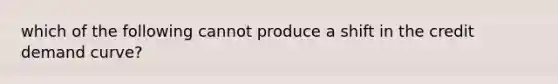 which of the following cannot produce a shift in the credit demand curve?