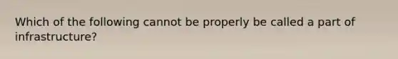 Which of the following cannot be properly be called a part of infrastructure?