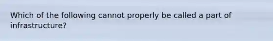 Which of the following cannot properly be called a part of infrastructure?