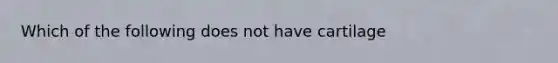 Which of the following does not have cartilage