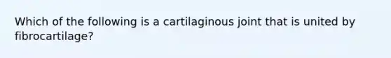 Which of the following is a cartilaginous joint that is united by fibrocartilage?