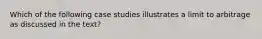 Which of the following case studies illustrates a limit to arbitrage as discussed in the text?