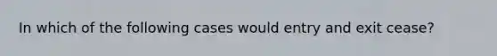 In which of the following cases would entry and exit cease?