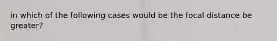 in which of the following cases would be the focal distance be greater?