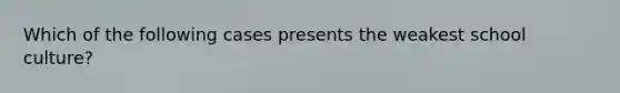 Which of the following cases presents the weakest school culture?