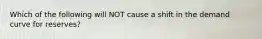 Which of the following will NOT cause a shift in the demand curve for reserves?