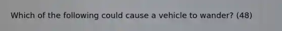 Which of the following could cause a vehicle to wander? (48)