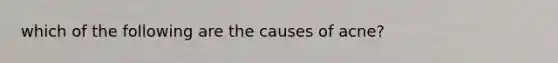 which of the following are the causes of acne?