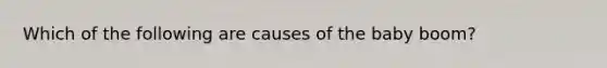 Which of the following are causes of the baby boom?