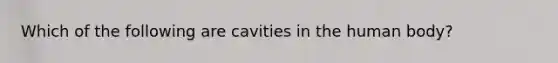 Which of the following are cavities in the human body?