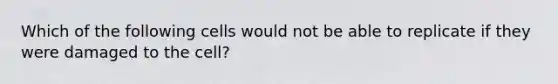 Which of the following cells would not be able to replicate if they were damaged to the cell?