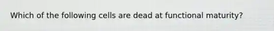 Which of the following cells are dead at functional maturity?