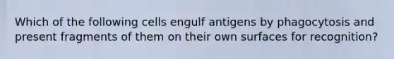 Which of the following cells engulf antigens by phagocytosis and present fragments of them on their own surfaces for recognition?