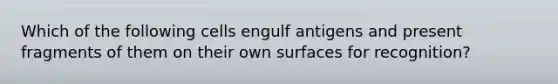 Which of the following cells engulf antigens and present fragments of them on their own surfaces for recognition?