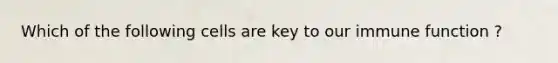 Which of the following cells are key to our immune function ?