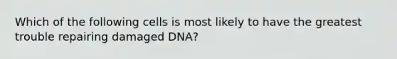 Which of the following cells is most likely to have the greatest trouble repairing damaged DNA?