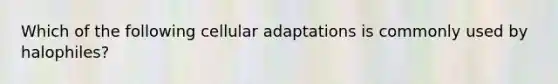 Which of the following cellular adaptations is commonly used by halophiles?