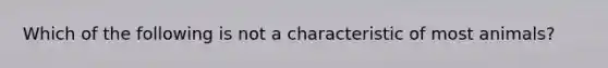 Which of the following is not a characteristic of most animals?