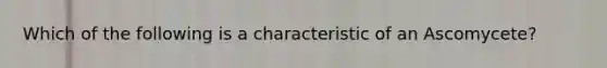 Which of the following is a characteristic of an Ascomycete?