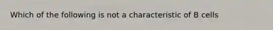 Which of the following is not a characteristic of B cells