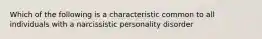 Which of the following is a characteristic common to all individuals with a narcissistic personality disorder