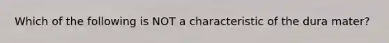 Which of the following is NOT a characteristic of the dura mater?