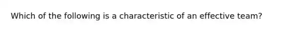 Which of the following is a characteristic of an effective team?