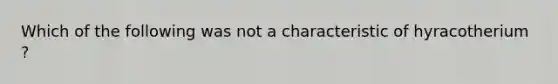 Which of the following was not a characteristic of hyracotherium ?