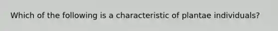 Which of the following is a characteristic of plantae individuals?