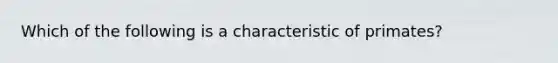 Which of the following is a characteristic of primates?