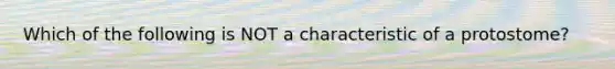 Which of the following is NOT a characteristic of a protostome?