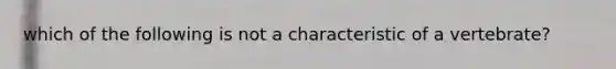 which of the following is not a characteristic of a vertebrate?