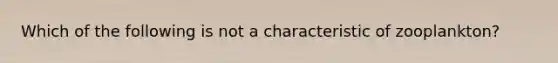 Which of the following is not a characteristic of zooplankton?