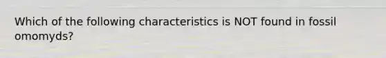 Which of the following characteristics is NOT found in fossil omomyds?