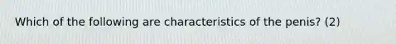 Which of the following are characteristics of the penis? (2)