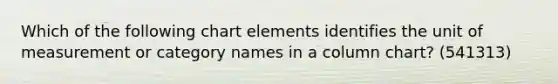 Which of the following chart elements identifies the unit of measurement or category names in a column chart? (541313)