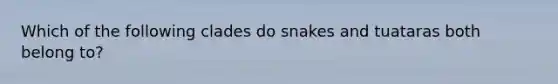 Which of the following clades do snakes and tuataras both belong to?