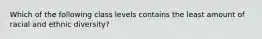 Which of the following class levels contains the least amount of racial and ethnic diversity?